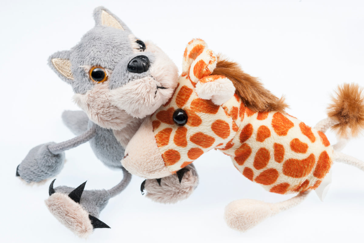 Handpuppen Wolf und Giraffe