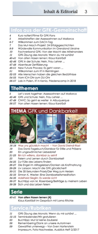 Empathische Zeit 1/17 Dankbarkeit