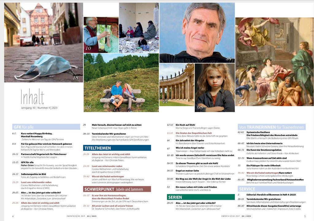 Empathische Zeit 04/2023 Jubeln und Jammern