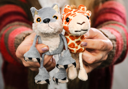 Wolf &amp; Giraffe Soft Toy Finger Puppets