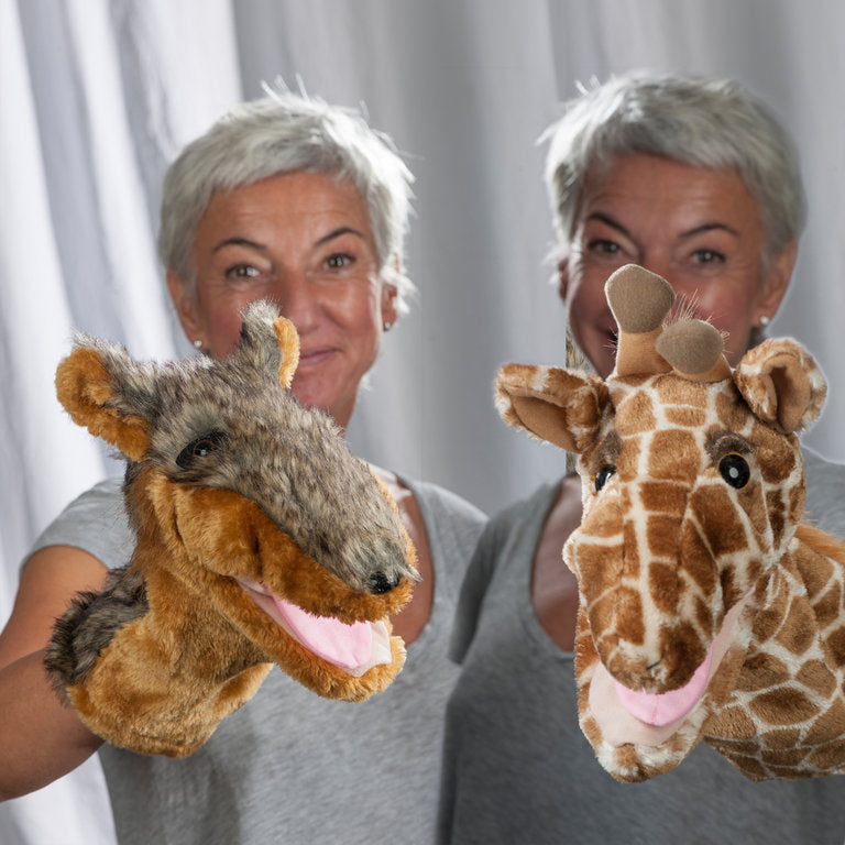 Handpuppen Wolf und Giraffe